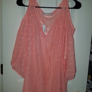 Maurices coral see through top